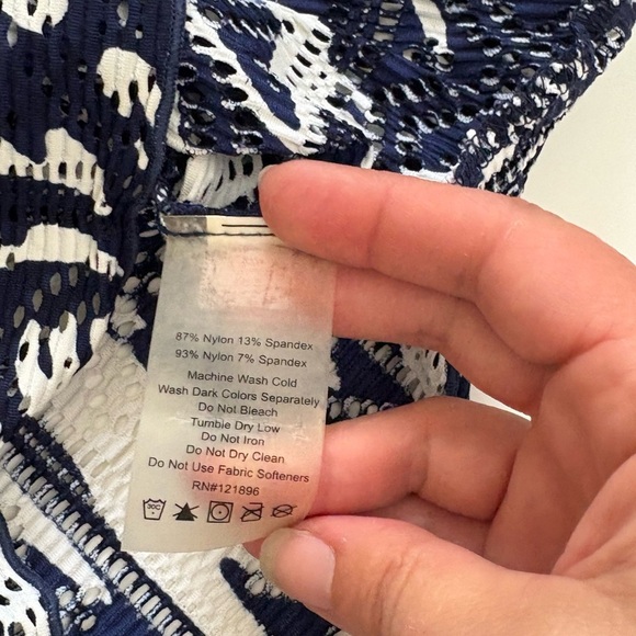 Title Nine Hooded Navy White Swim Cover Up Size Small - Picture 4 of 7